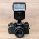 Minolta X-700 SLR 35mm Film Camera w/ Minolta MD 50mm 1.7 Lens and Vivitar Flash