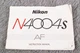 NIKON 4004s OEM MANUAL FOR 35MM FILM CAMERA