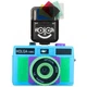 Holga 135BC 35mm Plastic Retro Film Camera 135 BC Blue + Flash
