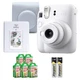 Fujifilm Instax Mini 12 Camera (Clay White) w/ 100 Film, Case & Mini Photo Album