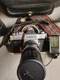 Yashica TL Electro x 35mm SLR Camera with 85/210 mm Zoom Len X2 + Case & Flash. 