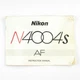 Nikon N4004s AF - Camera Manual - Vintage Instruction Booklet