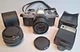 Canon AV-1 35mm Film SLR Camera W 50mm F/1.8 Fl Lens DeJUR Converter & Flash