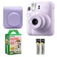 Fujifilm Instax Mini 12 Camera (Lilac Purple) w/ Case & 20 Mini Film