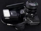 Konica Acom-1 35mm Film SLR c/w 28-50mm f/3.5-4.5 Zoom Lens & PE-200S Flash Kit