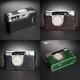 Real Leather Camera Half Case Protective Pouch + Hand Strap for Nikon 28Ti 35Ti