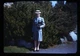 Kodak 35mm Slide 1940s Red Border Kodachrome Woman in Dress and White Hat 