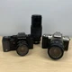 Pentax Camera Lot A3000 & ZX-10 & 3 Lenses (Untested / For Parts / Repair)