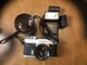 Yashica tl electro x 35mm camera w/ 2lens  50mm 200mm Vivitar 2800 flash Unteste