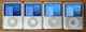 (Lot of 4) Apple iPods Nano 3rd Gen - 4GB - Silver - 2" Screen - A1236