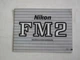 Nikon FM2 instruction manual,  US SELLER "LQQK"