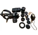Vivitar 220/SL 35mm SLR Film Camera with 3 Lenses, Lanyard & Flash - UNTESTED