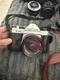 Pentax K1000 SLR Film Camera Black Silver with Lenses, Flash, Accessories & Case