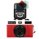 Holga 135BC 35mm Plastic Retro Film Camera 135 BC Red + Flash
