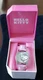 NIB Sanrio Hello Kitty Silver Tone Watch Pink Faux Band 5.5"-7" New Battery