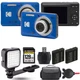 Kodak PIXPRO FZ55 Digital Camera (Blue) + Extra Battery +LED - 128GB Kit