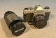 Asahi Pentax K1000 35mm SLR Film Camera w/ SMC Pentax-M 50mm & 200mm Lens *READ