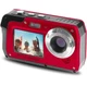 Minolta MN40WP Waterproof Digital Camera 48MP 2.7K QHD Video Dual Screen Red