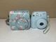 Fujifilm Instax Mini 8 Ice Blue Instant Film Camera With Floral Case