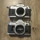 Canon AE-1 SLR 35mm SLR Film Camera Body Made in Japan *UNTESTED* Lot (2)
