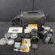Pentax ZX-50 Camera W 35-80MM Manual and Bag extra Lences Quantaray tech-10