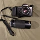 Chinon CP-7m SLR 35mm Film Camera With 2 Lenses, Leather Cover Untested  