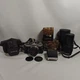Vintage Olympus OM-2 SLR Film Camera OM-System 1.4 50mm & 200mm Lenses & Flash