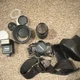 Yashica FX-3 Super Black SLR Film Camera with Lenses, Flash, Strap & Accessories