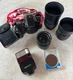 Canon EOS 10D Film SLR Camera Set with Multiple Lenses and Flash