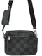 Louis Vuitton N50017 Graphite 3D Trio Messenger Shoulder Bag Gray Damier