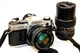 Canon AE-1 35mm FILM TESTED Camera w/28mm 1:2.8 AND 135mm 1:2.8 portrait lens