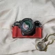 For Minolta X-700 X-570 Case Genuine Real Leather Half Camera Case Bag Cover Red
