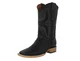 Mens Black Rodeo Western Boots Hand Tooled Leather Cowboy Wear Ranger Star