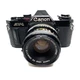 Black RARE excellent ++ Canon AV-1 35mm SLR Camera with Canon FD 50mm 1:1.8 Lens