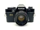 Konica FP-1 Program Analog SLR 35mm Black Camera + 52mm f/1.8 Lens Good