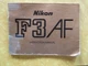 Nikon F3AF  Owner's Manual, Instruction manual