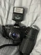 Minolta X-7A 35mm SLR Film Camera With Auto Flash and Long Lens