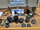 Yashica FX‑2 35mm Film Camera Kit Lenses Flash Bag Estate Find Untested Clean