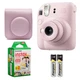 Fujifilm Instax Mini 12 Camera (Blossom Pink) w/ Case & 20 Mini Film
