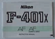 NIKON F-401X AF Quartz date camera manual - English