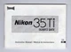 Nikon 35Ti Quartz Date Genuine Camera Instruction Manual In English  / Spanish