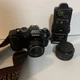 Konica FS-1 35mm SLR Film Camera Body Black Vintage SLR With xtra Lens And Flash