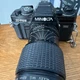 Minolta X-700 35mm MPS SLR Film Camera W/2 Lenses, Flash, & Case Untested